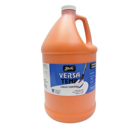 Versatemp Heavy-Bodied Tempera Paint, Orange, Gallon